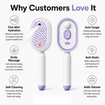 Multi-Function Electric Mist & Massage Hair Brush