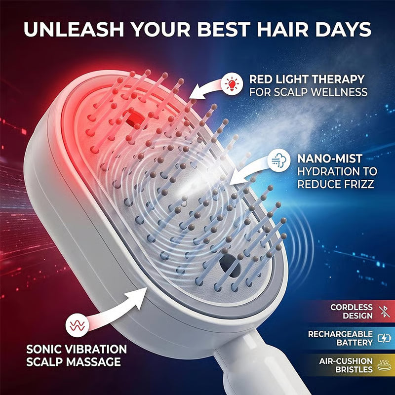 Multi-Function Electric Mist & Massage Hair Brush